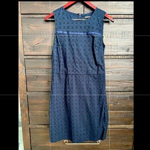 Banana Republic navy eyelet dress. Size 6.